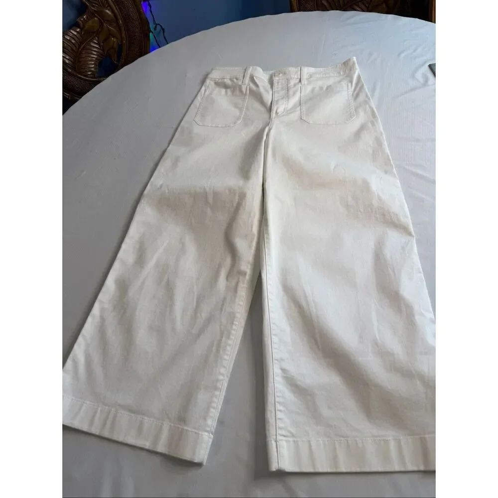 Lauren Ralph Lauren Women’s White Wide Leg Cropped Pants Culotte Gaucho Size 6P